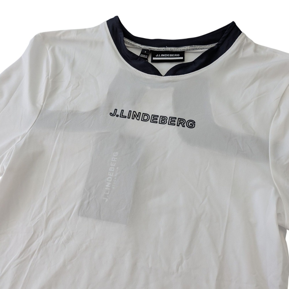J.Lindeberg Meja Top Womens Small White Long Sleeve Golf Shirt NWT Performance
